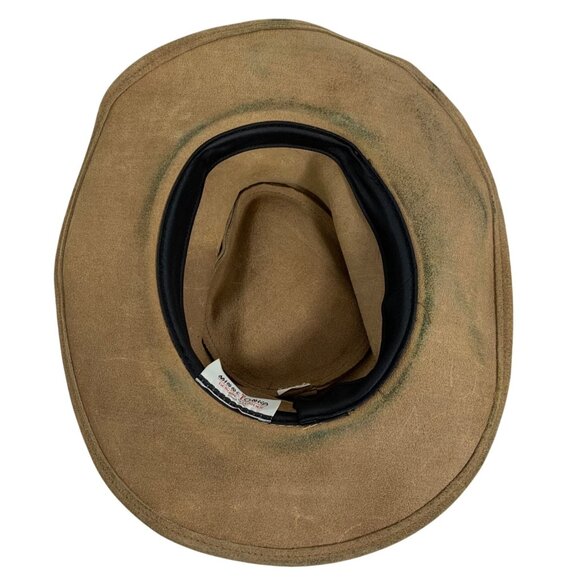 VTG MINNETONKA The Outback Brown Leather Western Hat Braided Band USA Harley Pin - Picture 7 of 9